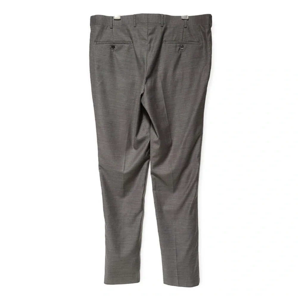 Zanetti Grey Flat Front Wool Porto Suit Dress Pant